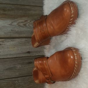 Frye Charlotte Ring Mule Brown Leather Size 8M (womens)